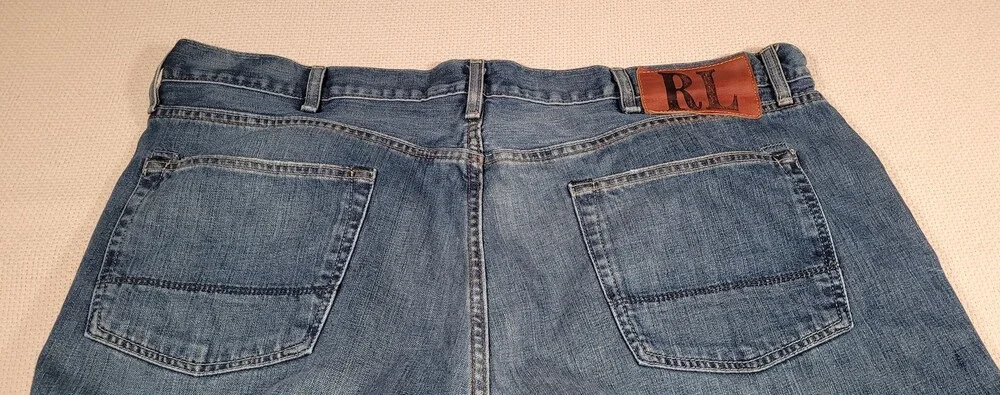 Polo Jeans Company Jeans Mens 46x30(44/29) Blue Ashmore OG Straight Leg RL Denim